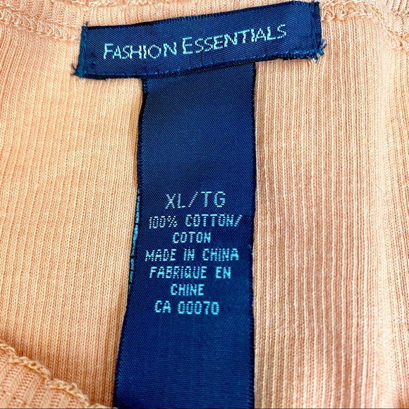 2/$30 VTG Orange Ribbed 100% Cotton Crochet T-Shirt XL - Picture 8 of 8